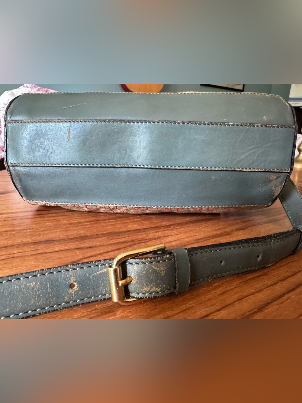 🧡 VINTAGE Celine C Sulky Monogram Canvas Distressed Barrel Bag - RARE 🧡 - Picture 9 of 15